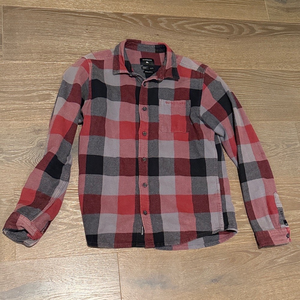 Quicksilver Red and Black Checkered Shirt